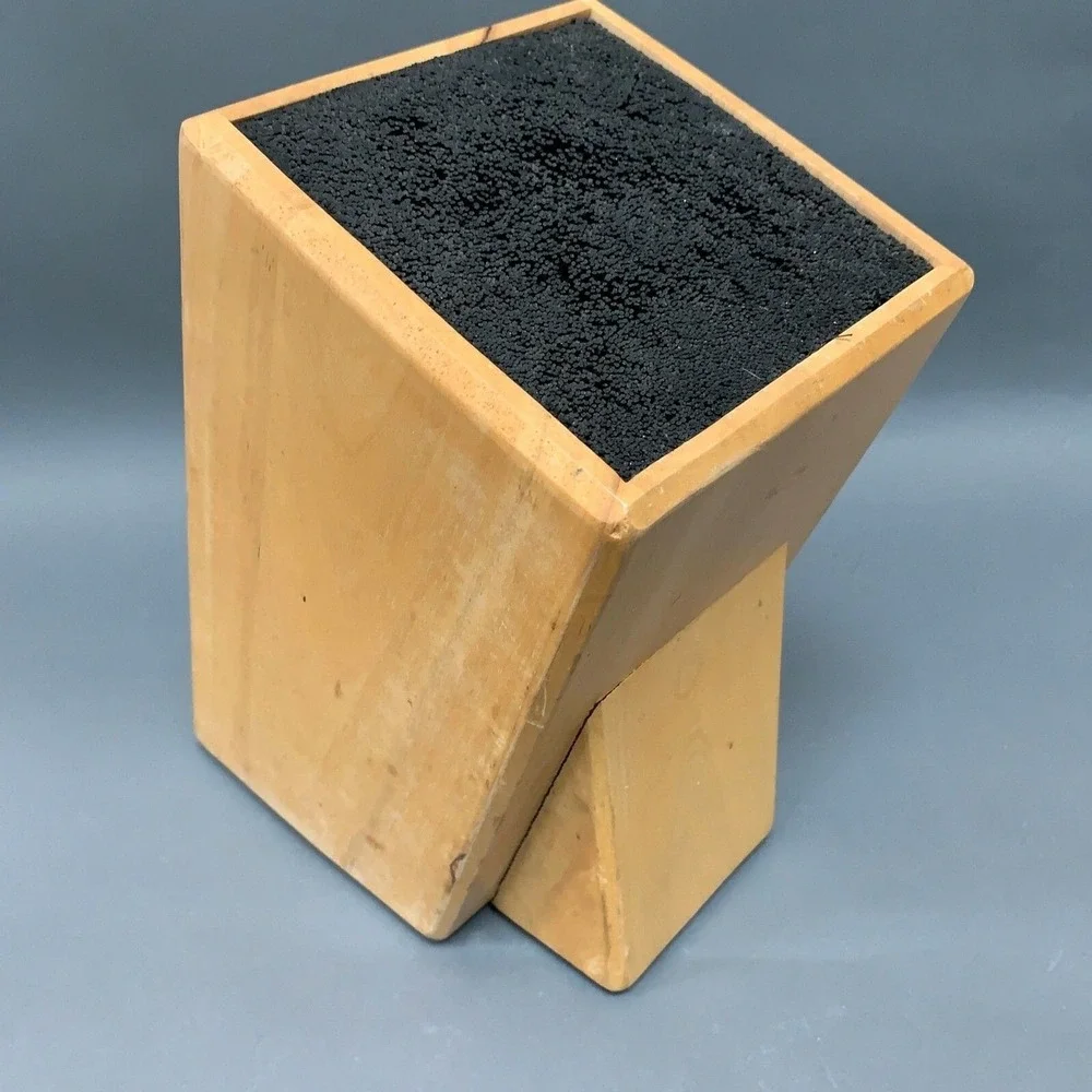 I‎ Go Home Products Slotless Wooden Knife Block Stand Cutlery Storage Organizer